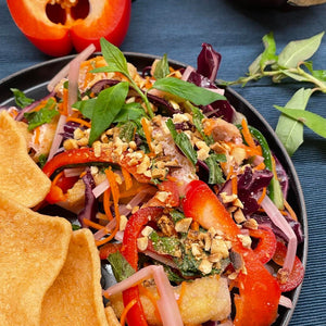 Gỏi Ngó Sen Chay - Veggie Lotus delight salade met cassave kroepoek